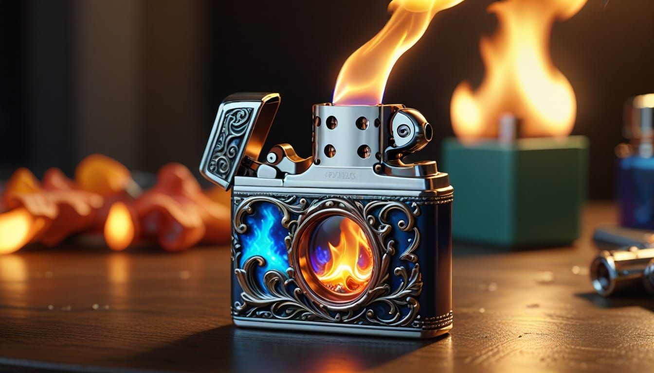 Briquet Flamme qui change de couleur - Expert en copywriting